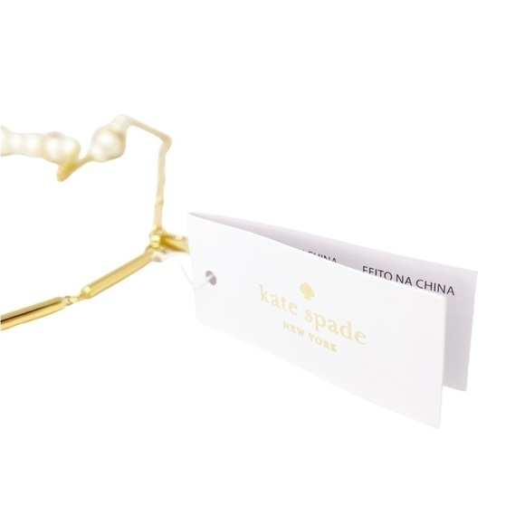 Kate Spade Necklace “Purely Pearly”Pearl Gold Pavé 40” Long Pearlcore New $148 - Picture 5 of 7